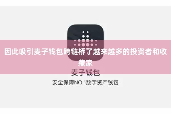 因此吸引麦子钱包跨链桥了越来越多的投资者和收藏家